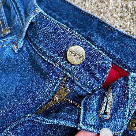 L.L. Bean Double L Relaxed Fit Fleece Lined Jeans Women’s Size 12 - Picture 6 of 9